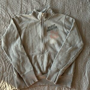 Harley-Davidson Grey Zip Up Hoodie Size Medium
